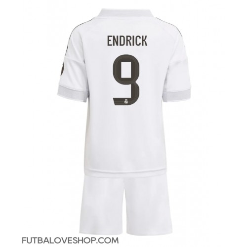 Dres Real Madrid Endrick #9 Domáci pre deti 2025-26 Krátky Rukáv (+ trenírky)